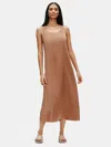 Eileen Fisher Limited Edition Hammered Silk Maxi Dress In Neutral