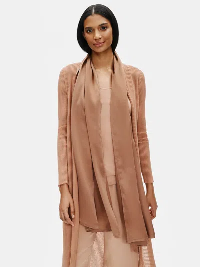 Eileen Fisher Limited Edition Hammered Silk Scarf In Brown