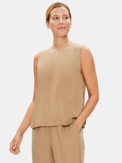 Eileen Fisher Limited Edition Heavyweight Silk Charmeuse Shell In Neutral