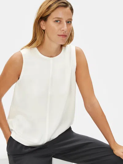 Eileen Fisher Limited Edition Heavyweight Silk Charmeuse Shell In White