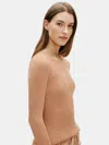 Eileen Fisher Limited Edition Sheer Organic Cotton Slim Top In Orange