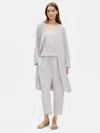 Eileen Fisher Limited Edition Silk Double Crepe Belted Coat In White