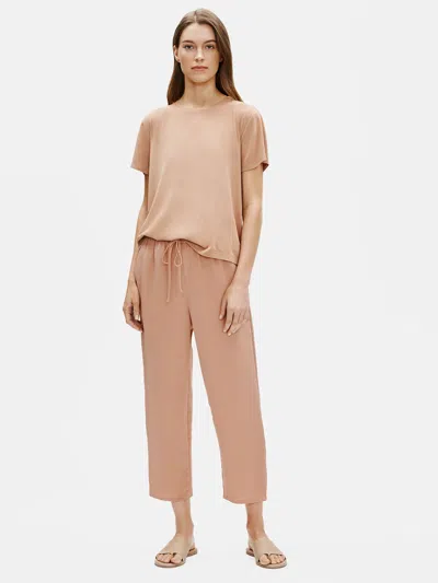 Eileen Fisher Limited Edition Silk Double Crepe Drawstring Pant In Orange