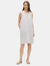 Eileen Fisher Limited Edition Silk Double Crepe Dress In Gray