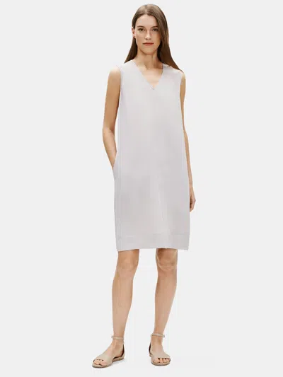 Eileen Fisher Limited Edition Silk Double Crepe Dress In Gray