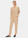Eileen Fisher Limited Edition Soft Wool Flannel Slouchy Pant In Gold