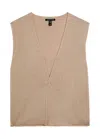 Eileen Fisher Linen And Cotton-blend Knit Vest In Brown