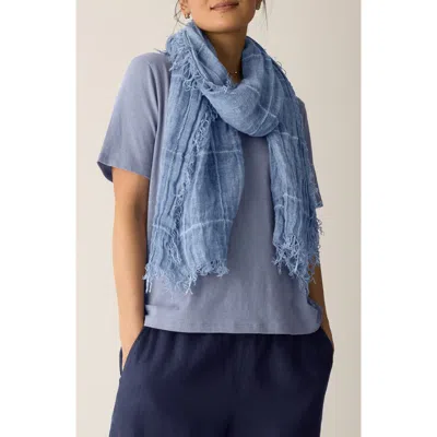 Eileen Fisher Linen & Cotton Scarf In Metallic