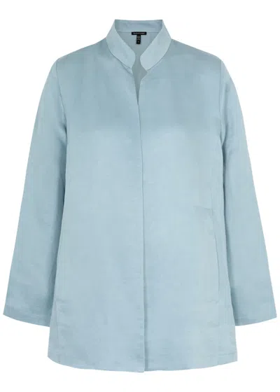 Eileen Fisher Linen And Silk-blend Jacket In Light Blue