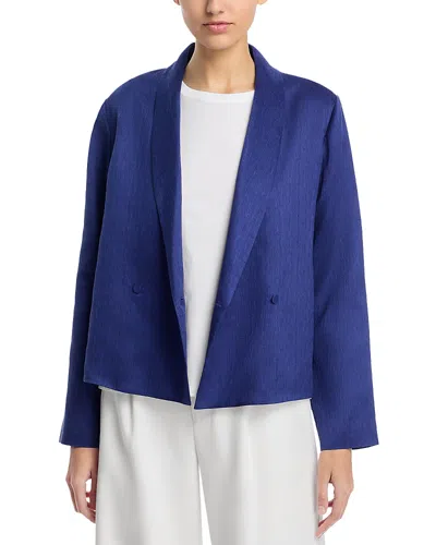 EILEEN FISHER LINEN & SILK SHAWL COLLAR JACKET