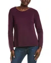 Eileen Fisher Linen-blend Boxy Sweater In Purple