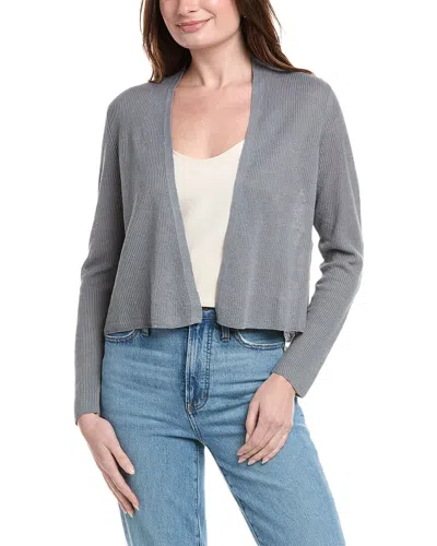 Eileen Fisher Linen-blend Cardigan In Blue