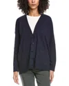 Eileen Fisher Linen-blend Cardigan In Blue