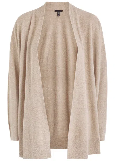 Eileen Fisher Linen-blend Cardigan In Brown