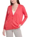 Eileen Fisher Linen-blend Cardigan In Red