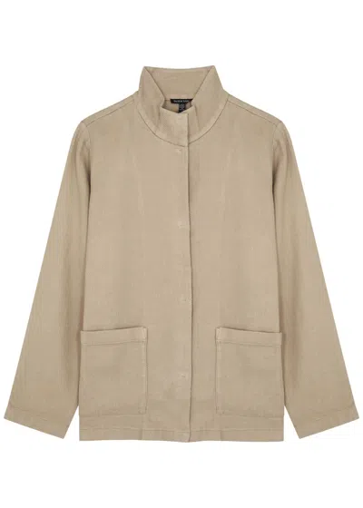 Eileen Fisher Linen-blend Jacket In Beige