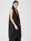 Eileen Fisher Linen Blend Long Vest In Black