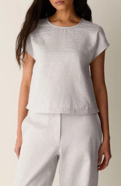 Eileen Fisher Linen Blend Square Top In White