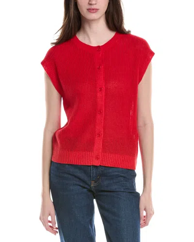 Eileen Fisher Linen-blend Vest In Red