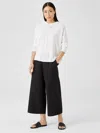 Eileen Fisher Linen Blend Wide-leg Pant In Black