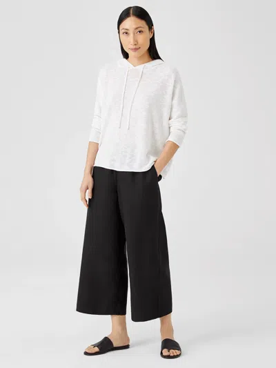 Eileen Fisher Linen Blend Wide-leg Pant In Black