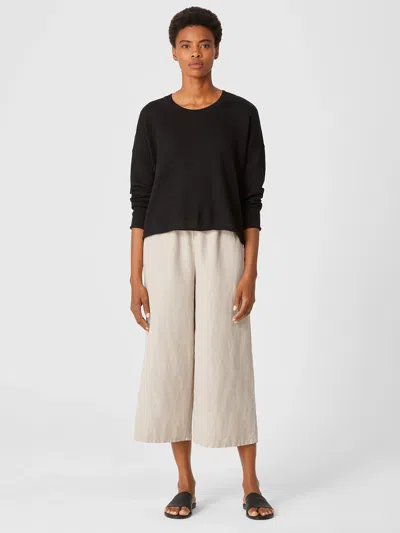 Eileen Fisher Linen Blend Wide-leg Pant In Brown