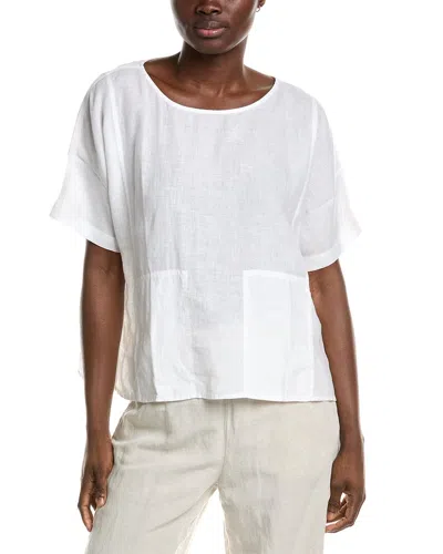 Eileen Fisher Linen Box Top In White
