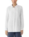 Eileen Fisher Linen Classic Collar Shirt In White