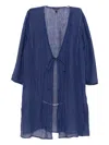 Eileen Fisher Linen Coat In Blue