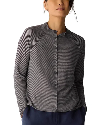 Eileen Fisher Linen Cotton Cardigan In Gray