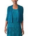 Eileen Fisher Linen Cotton Ribbed Cardigan In Dragonfly