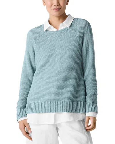 Eileen Fisher Linen Cotton Slub Raglan Sleeve Sweater
