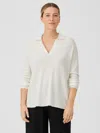 Eileen Fisher Linen Crepe Stretch Top In Neutral