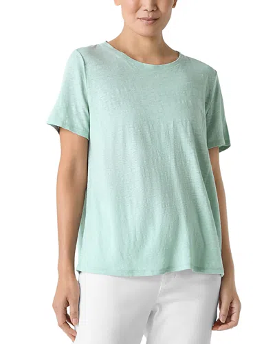 Eileen Fisher Linen Crewneck Tee In Absth
