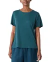 Eileen Fisher Linen Crewneck Tee In Harbor