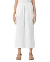 Eileen Fisher Linen Cropped Wide Leg Pants In White