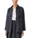 EILEEN FISHER LINEN DELAVE STAND COLLAR JACKET