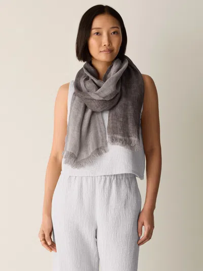 Eileen Fisher Linen Doubleweave Scarf In Bright Aster