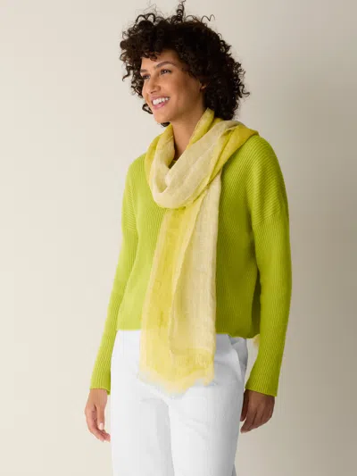 Eileen Fisher Linen Doubleweave Scarf In Citron