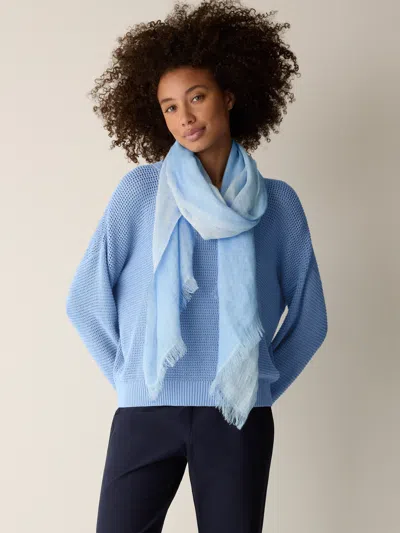 Eileen Fisher Linen Doubleweave Scarf In Skylight