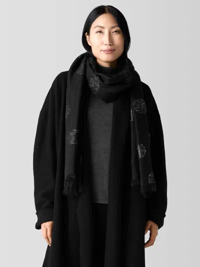 Eileen Fisher Linen Fil Coupe Shimmer Scarf In Black