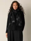 Eileen Fisher Linen Filcoupe Shimmer Scarf In Black