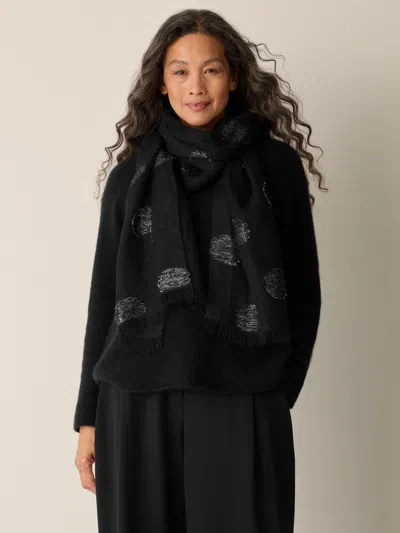 Eileen Fisher Linen Filcoupe Shimmer Scarf In Black