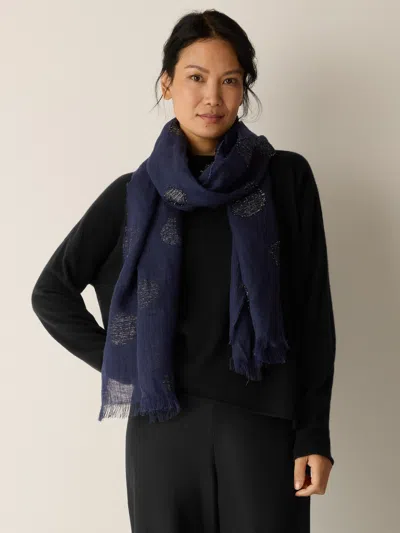 Eileen Fisher Linen Filcoupe Shimmer Scarf In Black