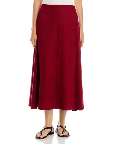 Eileen Fisher Linen Full Skirt In Burgundy