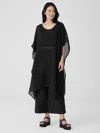 Eileen Fisher Linen Gauze Caftan In Black
