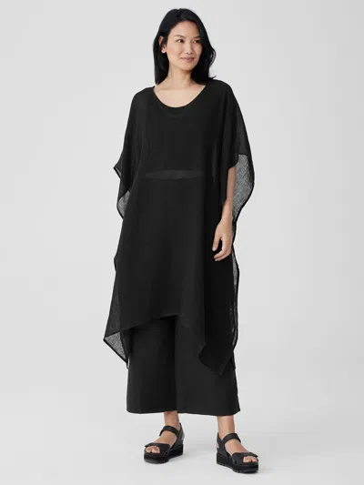 Eileen Fisher Linen Gauze Caftan In Black