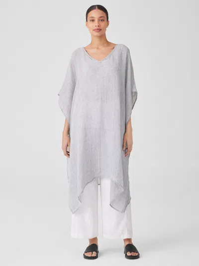 Eileen Fisher Linen Gauze Caftan In Gray