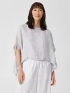 Eileen Fisher Linen Gauze Poncho In Gray