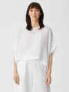 Eileen Fisher Linen Gauze Poncho In White
